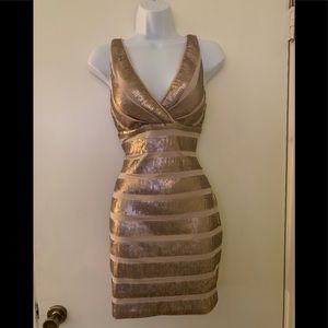 Rose gold dress bought at Macys, small and very pretty on. Great condition